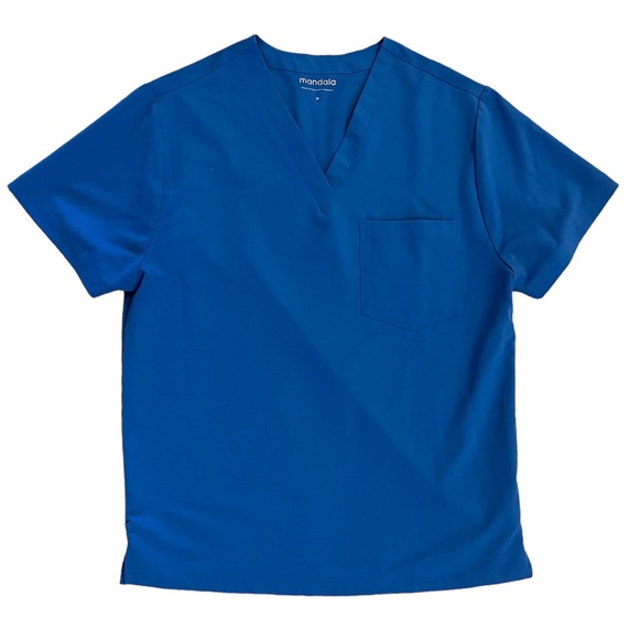 Mandala • Royal Blue 2 Pocket Scrub Top - M - Picture 3 of 9